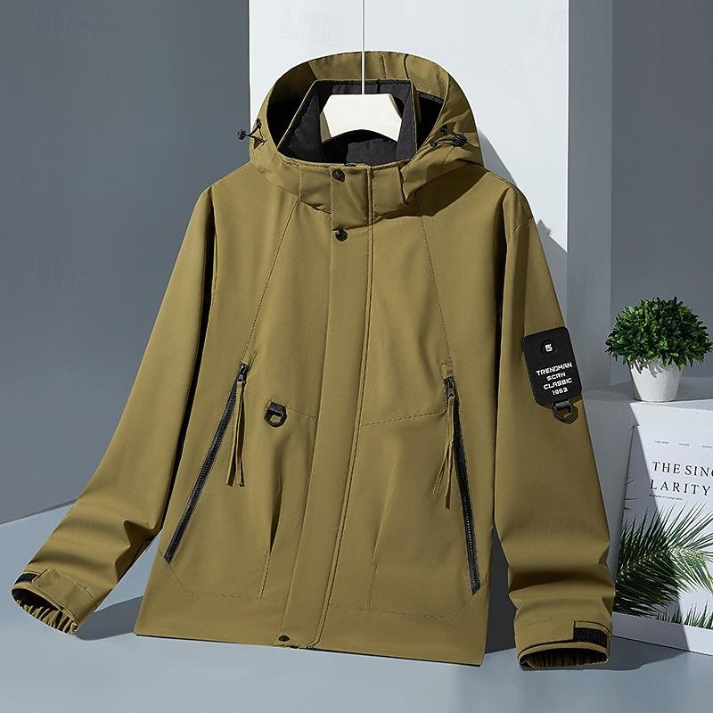 Men's Softshell Jacket Hiking Jacket Rain Jacket Outdoor Windproof Lightweight Water Resistant Windbreaker Jacket Traveling Black White Yellow Army Green3