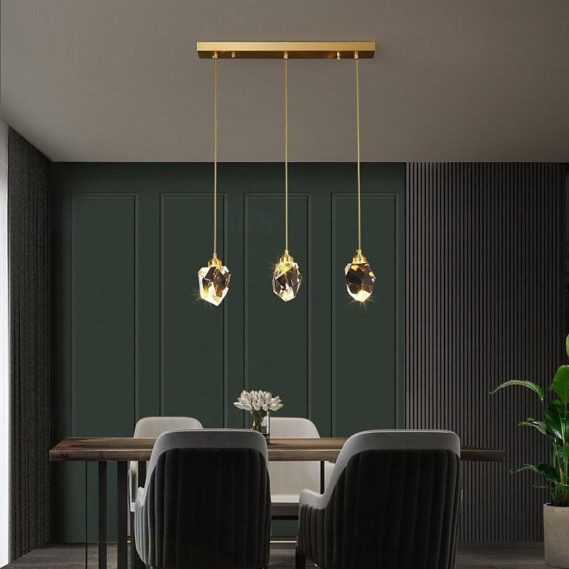 LED Pendant Light Dimmable  1/3/5/7/10/15-Light Nordic Glass Ball Home Decor Modern Crystal Chandelier Simple Home Decoration Chandelier Dining Room Bar Counter 85-265V ONLY DIMMABLE WITH REMOTE CONTROL4