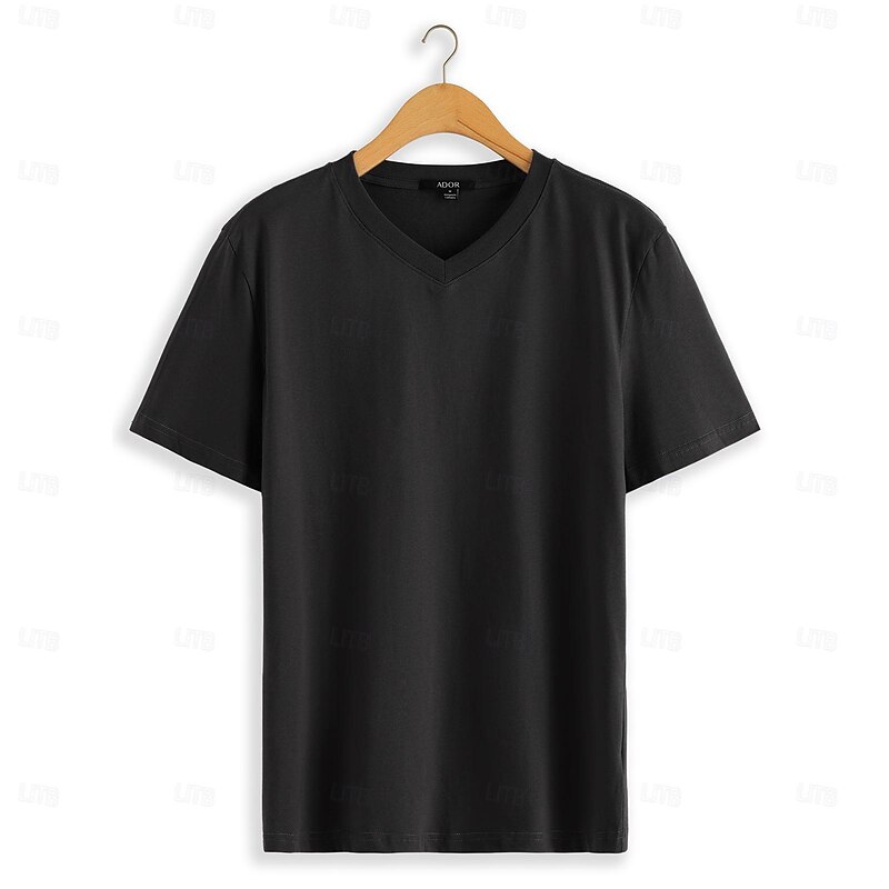 Men's 100% Cotton T shirt Tee Tee Top Plain V Neck Street Vacation Short Sleeves Clothing Apparel Fashion Designer Classic4
