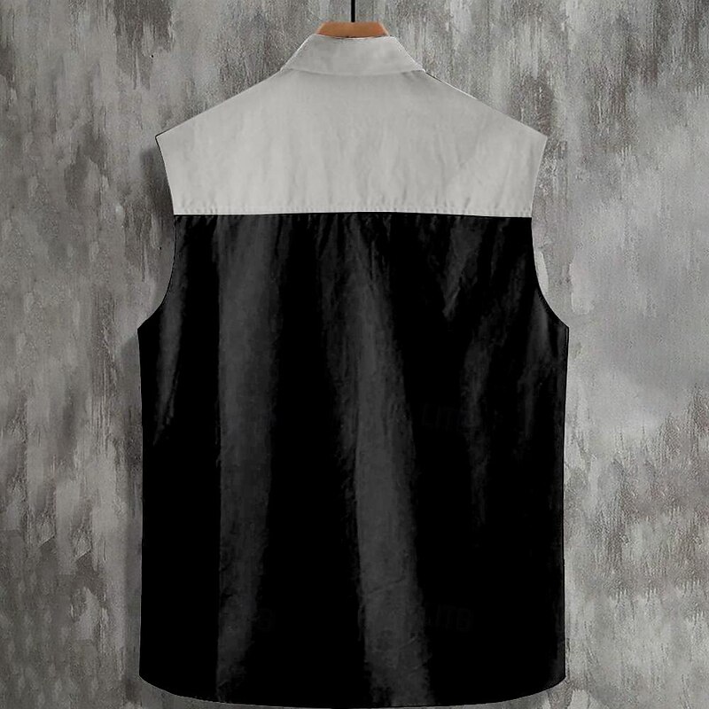 Men's Rooster Southwestern Print Shirt Western Shirt Cowboy Shirt Sleeveless Western Style Outdoor Work Causal Summer Spring Shirt Collar Black Khaki3