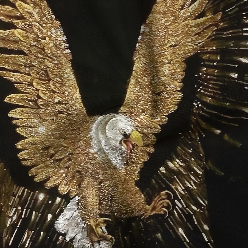 Men's Eagle Button Up Shirt Printed Shirts Long Sleeve Casual Party Daily Holiday Fall Winter Spring & Summer Turndown Buttons Print Red Purple Gold Gray3