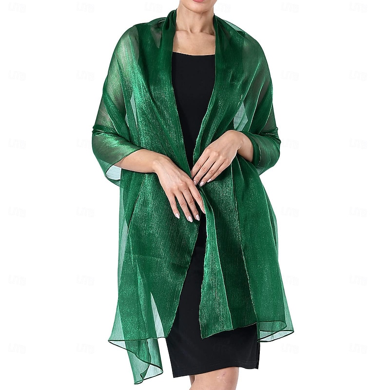 Ladiery Sheer Crepe Shawls and Wraps for Formal Evening Party,Women Soft Shimmer Light-weight Travel Festival Shawl4