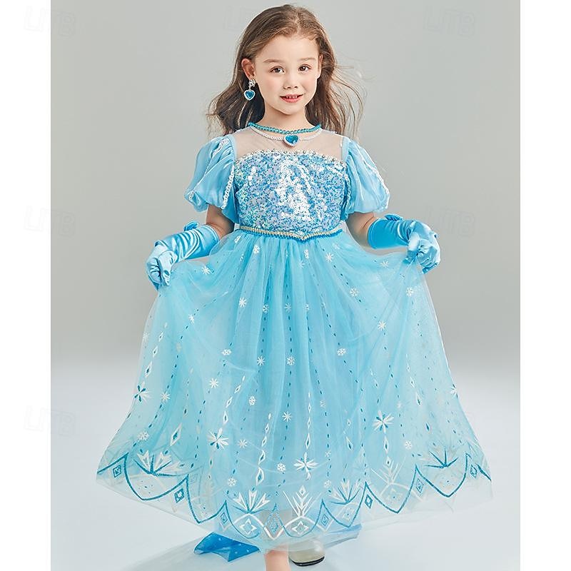 Frozen Fairy Tale Princess Cinderella Elsa Flower Girl Dress Theme Party Costume Tulle Dresses Sweet Lolita Movie Cosplay for Girls' Kids Carnival Party / Evening2
