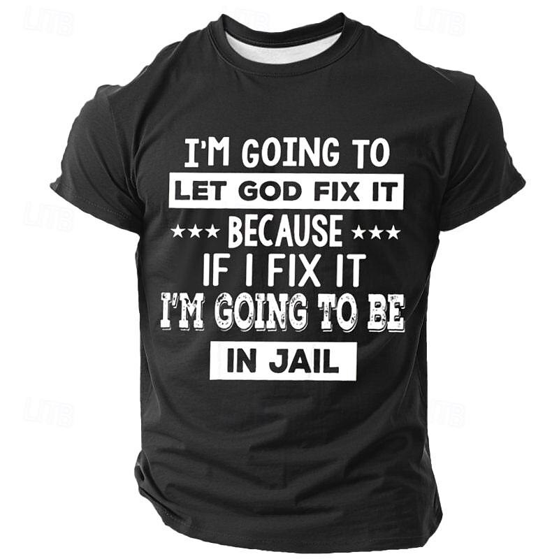 Men's Funny T Shirt Short Sleeve T shirt 3D Print Crew Neck Shirt Vintage Cool Party Holiday Black Green Dark Gray Summer Spring Clothing Apparel S M L XL XXL XXXL2