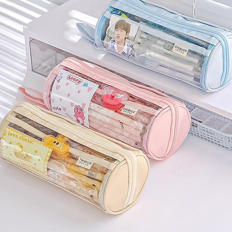 New Transparent Pen Bag Creative Simple Multi-functional Primary and Secondary School Students Stationery Pencil Case Large Capacity Pencil Case3