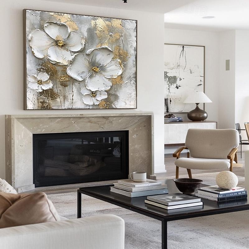 Flower Oil Painting on Canvas handmade  Abstract Floral Painting hand painted Minimalist Wall Art Custom Painting Modern artwork paintings for Living Room bedroom wall Decor Gift4