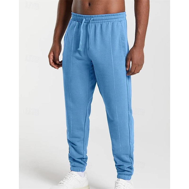 Men's Sweatpants Joggers Trousers Pocket Drawstring Elastic Waist Plain Comfort Sports Outdoor Daily Fashion Casual Black White Micro-elastic