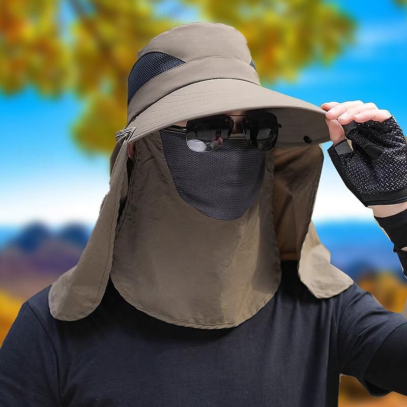 Sun Hat Bucket Hat Boonie hat Sun Hat with Neck Flap Waterproof UV Protection Summer Spring Drawstring Wide Brim Unisex Fishing Activity3