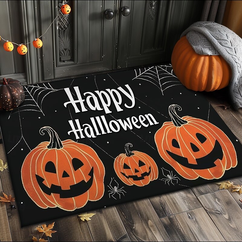 Halloween Decorations Scary Pumpkins Doormat Kitchen Mat Floor Mat Non-Slip Area Rug Oil Proof Rug Indoor Outdoor Mat Bedroom Decor Bathroom Mat Entrance Rug4