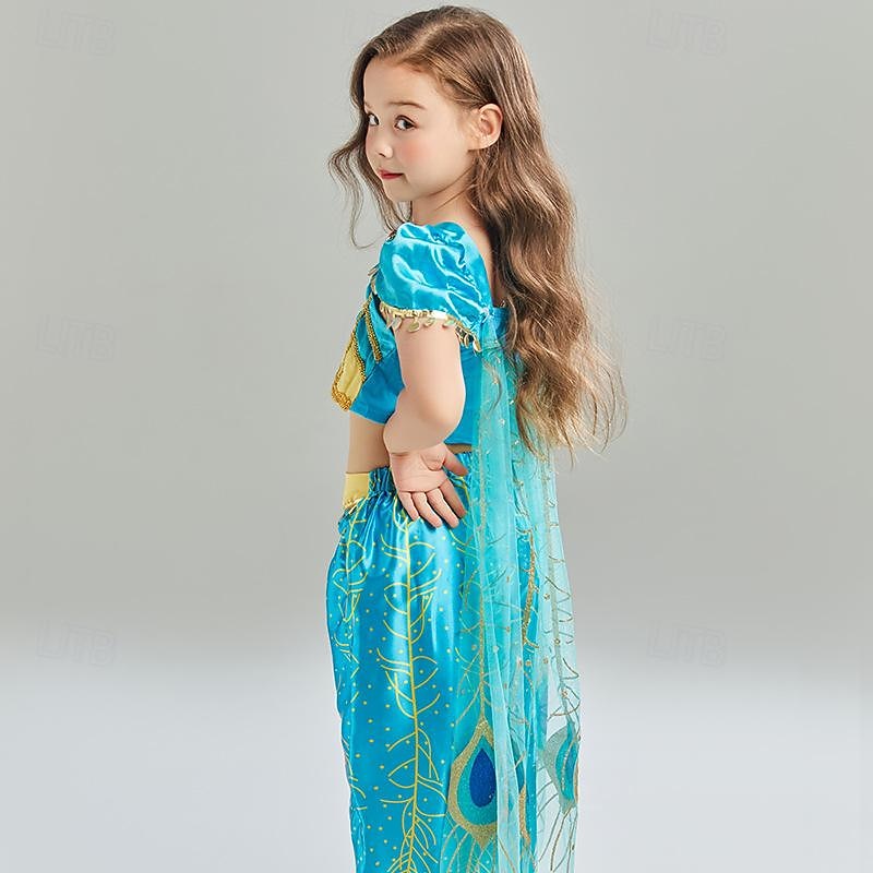 Aladdin Fairy Tale Princess Jasmine Outfits Theme Party Costume Cosplay Movie Cosplay for Girls' Kids Carnival Children's Day Performance Party / Evening2