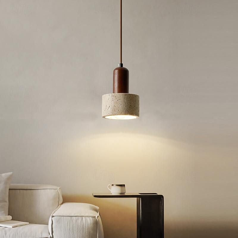 LED Pendant Light Warm White 12cm 1-Light Nordic Metal E26/E27 Japanese-Style Wabi-sabi Style Height-Adjustable Ceiling Light Fixture for Kitchen Island Dining Room Bedroom 110-240V3