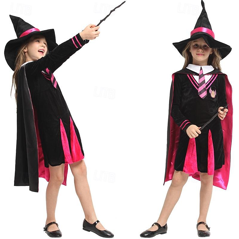 Witch Magic Women Halloween Dress Costume Walpurgis Night Cosplay Kid's Girls' Carnival Performance Party Easy Halloween Costumes Dress Up