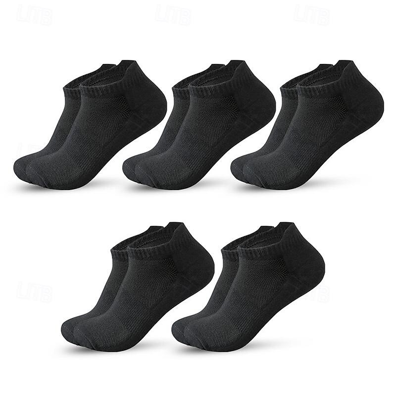 Men's 5 Pairs Multi Packs Socks Running Socks Casual Socks Black White Color Plaid Color Block Sports & Outdoor Daily Vacation Basic Thin Summer Spring Fashion Casual2
