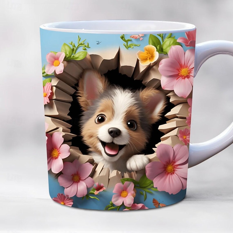 Animal Coffee Cup 3D illusion Coffee Mugs, Animal Gift Cup Travel Mug Funny Drinking Cup Desk Decor,11.2oz Ceramic Mug Tea Mug, Birthday Christmas Gifts for Animal Lovniner3