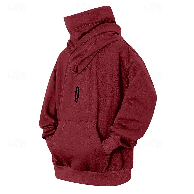 Men's Hoodie Apricot Wine Brown Light Grey Hooded Plain Pocket Sports & Outdoor Daily Holiday Streetwear Basic Casual Spring &  Fall Clothing Apparel Hoodies Sweatshirts3
