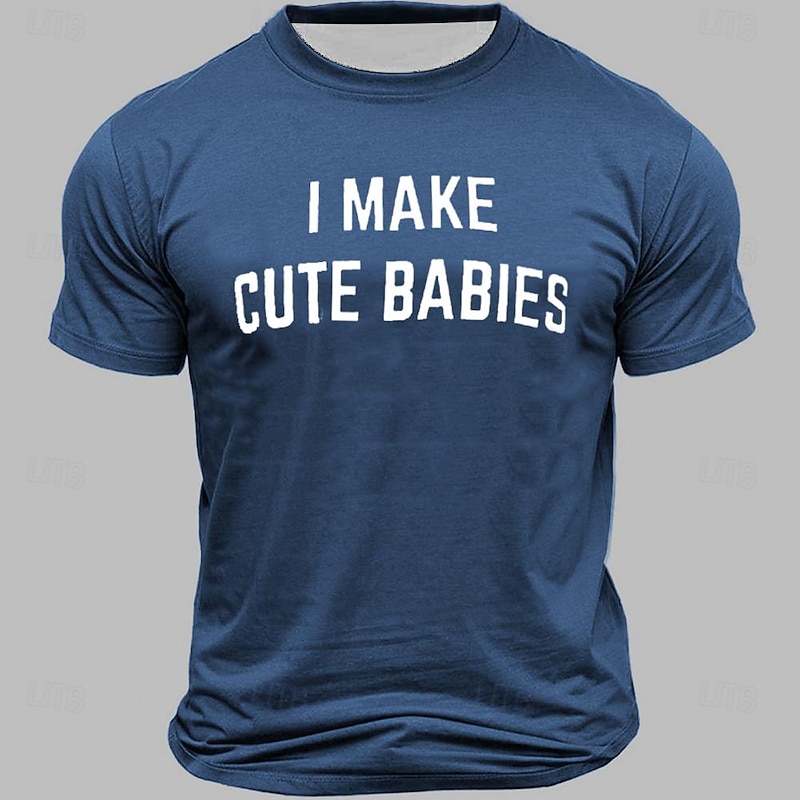 Men's Funny T Shirt Short Sleeve T shirt 3D Print Crew Neck Shirt Vintage Cool Party Holiday Black White Navy Blue Summer Spring Clothing Apparel S M L XL XXL XXXL