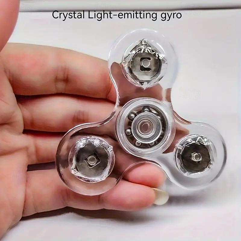 Colorful Luminous Crystal Gyro Transparent Led Fidget Spinner 's Stress Reliever4