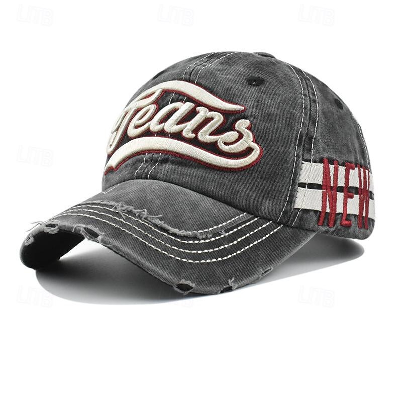 Men's Baseball Cap Sun Hat Trucker Hat Black Yellow 100% Cotton Embroidered Fashion Casual Street Daily Letter Adjustable Sunscreen Breathable