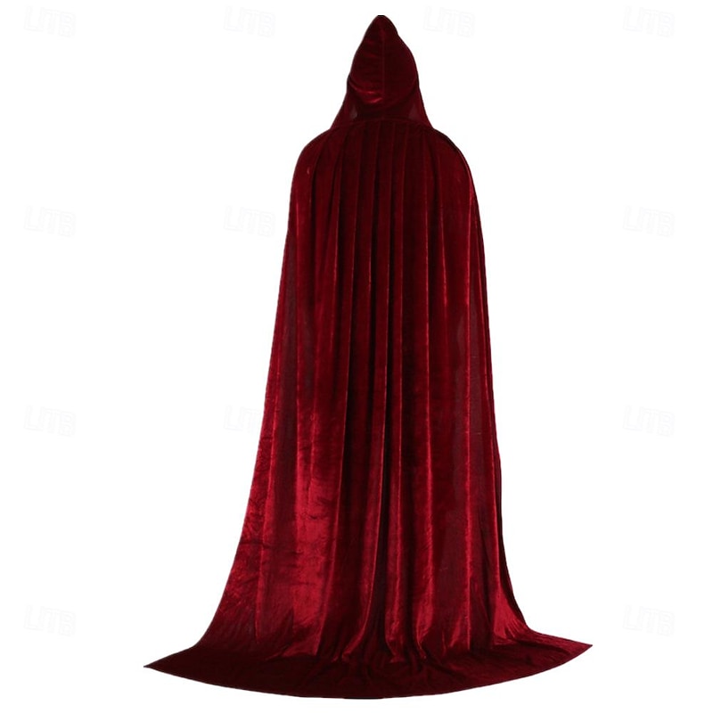 Retro Vintage Punk & Gothic Medieval Hooded Cloak Shawls Witch Ranger Elven Solid Color Fancy Dress Men's Women's Viking Walpurgis Night Halloween Carnival Masquerade Party / Evening Adults' Cloak3
