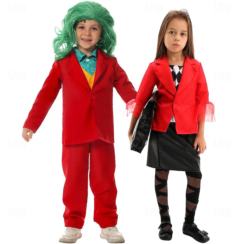 Harley Quinn Joker Clown Halloween Outfits Halloween Group Family Costumes Joker: Folie à Deux Movie / TV Theme Costumes Kid's Boys' Girls' Carnival Party Easy Halloween Costumes Dress Up2