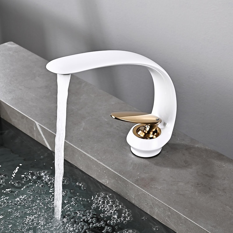 Bathroom Sink Faucet - Classic Antique Brass / Electroplated Centerset Single Handle One HoleBath Taps4