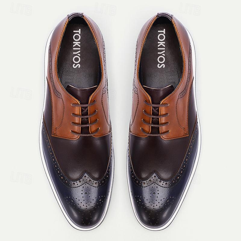 Men's Wingtip Oxford Dress Shoes - Premium Cowhide Leather Lace-Up Formal Footwear4