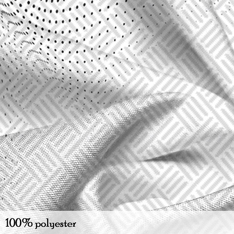 Men's Geometric Gradient Geometric Pattern Button Up Shirt Printed Shirts Short Sleeve Casual Vacation Home Daily Summer Turndown Print Button-Down Black White3