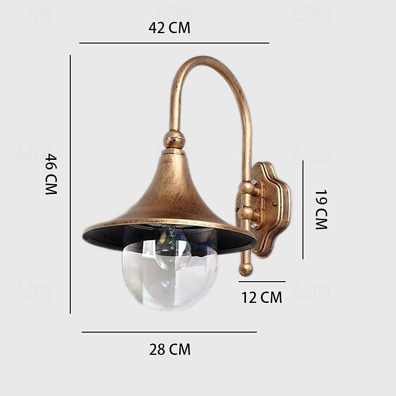 Outdoor Wall Light Vintage Wall Sconce Acrylic Lampshade External Wall Lamps E27 Porch Light Waterproof Lights for Patio Garden Balcony Carriage Villa (Brown)3