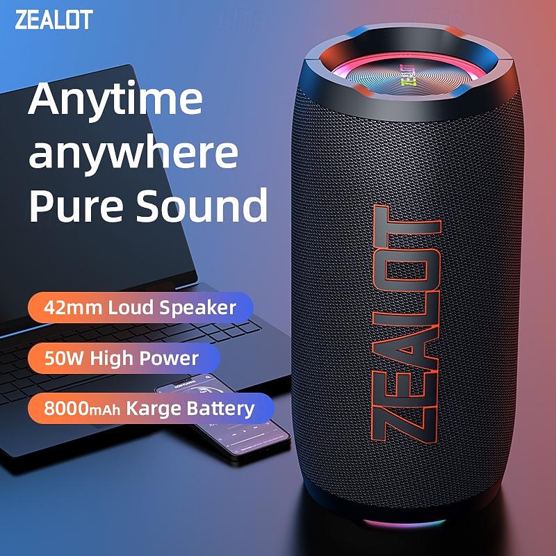 ZEALOT S76 Outdoor Speaker Bluetooth Speaker Bluetooth USB TF Card Outdoor Waterproof Stereo Sound Speaker For PC Laptop Mobile Phone