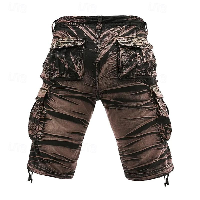 Men's Tactical Shorts Cargo Shorts Shorts Buttons Multi Pocket Plain Wearable Knee Length Outdoor Daily Camping & Hiking Fashion Classic Black Army Green3