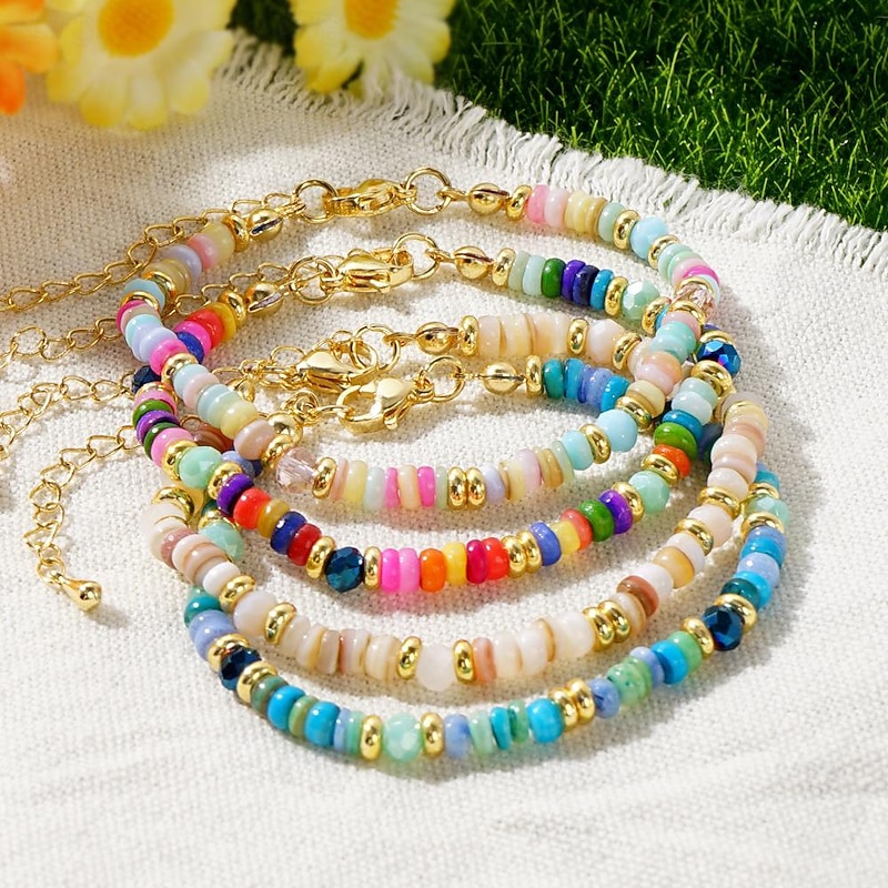 Multicolored Shell Handcrafted Bracelet, Exquisite Stacking Design for Womens Elegance - Perfect Spring & Summer Casual Wear2