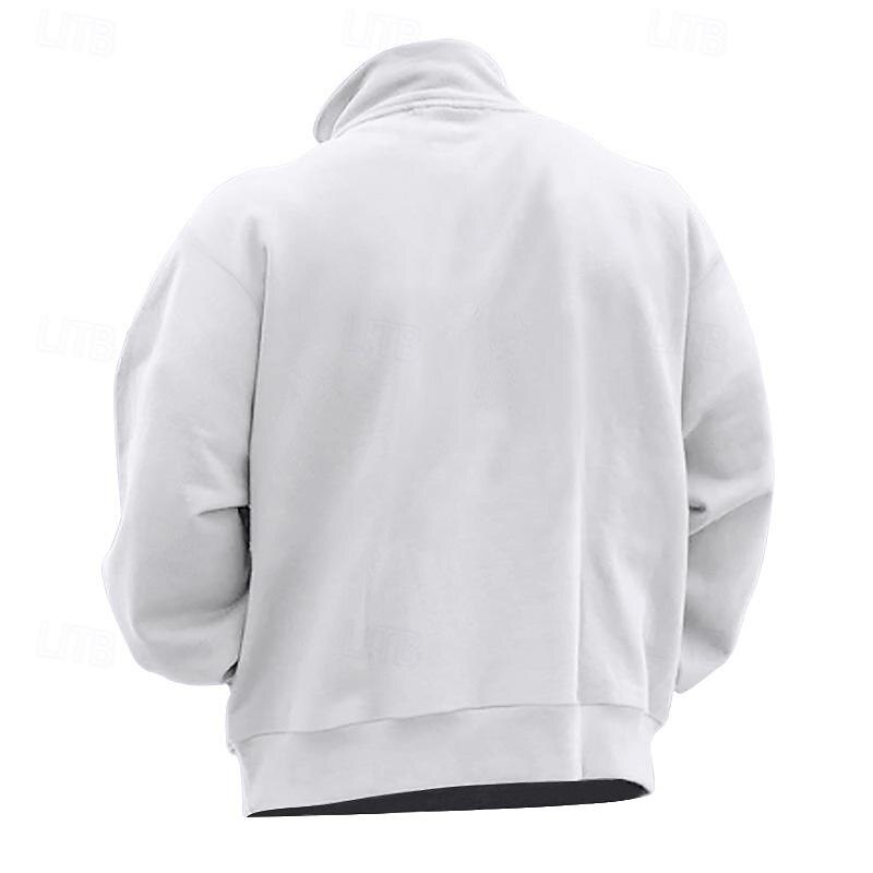 Men's Sweatshirt Quarter Zip Sweatshirt Apricot Black White Wine Red Half Zip Plain Sports & Outdoor Daily Holiday Polyester Streetwear Basic Casual Fall & Winter Clothing Apparel Hoodies Sweatshirts2