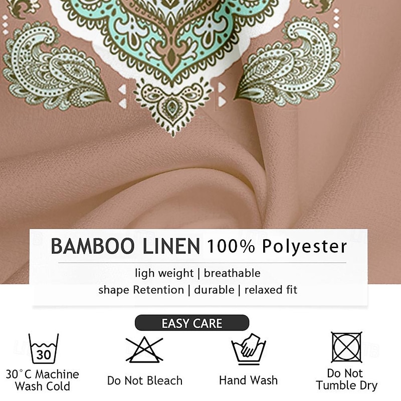 Men's Southwestern Print Button Up Shirt Henley Shirt Long Sleeve Hawaiian Resort Outdoor Business / Ceremony / Wedding Casual Summer Spring Fall Turndown Pink Blue4