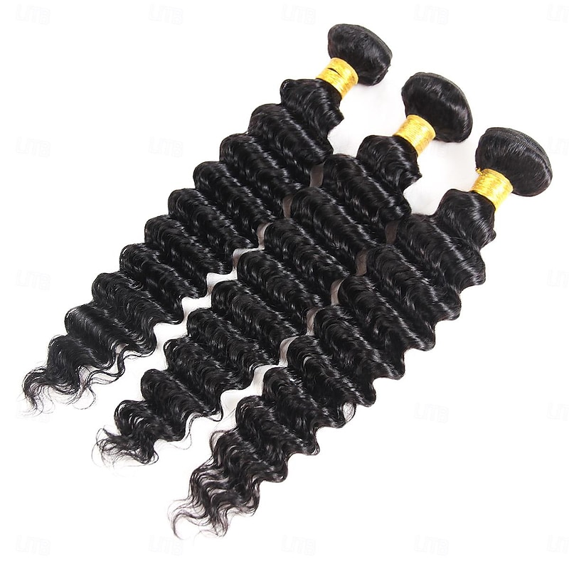 Deep Wave Bundles Human Hair Extensions Real Human Hair Brazilian Human Hair Bundles 100% Curly Bundles Human Hair2