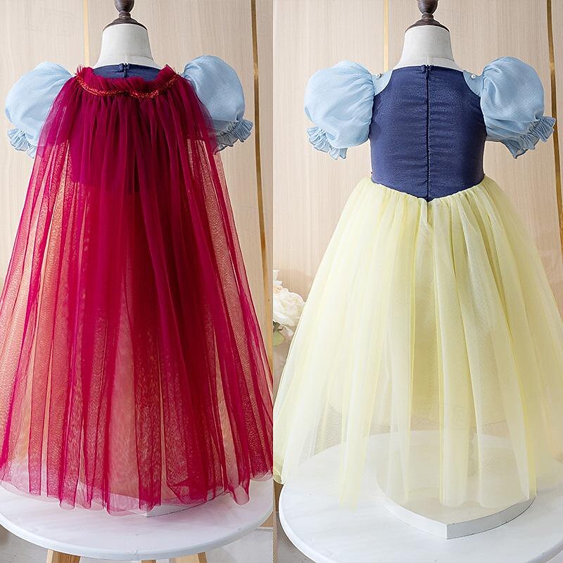 Fairy Tale Snow White Princess Flower Girl Dress Theme Party Costume Tulle Dresses Sweet Lolita Movie Cosplay for Girls' Kids Carnival Children's Day Party / Evening3