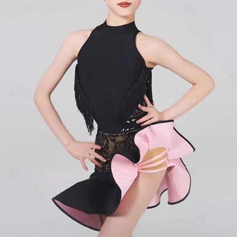 Kids' Dancewear Skirts Tassel Girls' Performance Daily Wear Sleeveless Natural Lace Milk Fiber4
