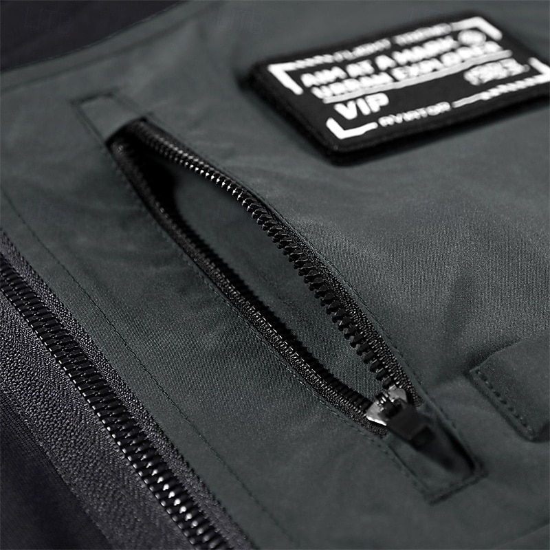 Men's T Shirt Tee Short Sleeve Shirt Tee Top Short Sleeve Crew Neck Spring & Summer Color Block Fashion Designer Basic Patchwork Zipper Vacation Street Going out Black Top Tee for Men4