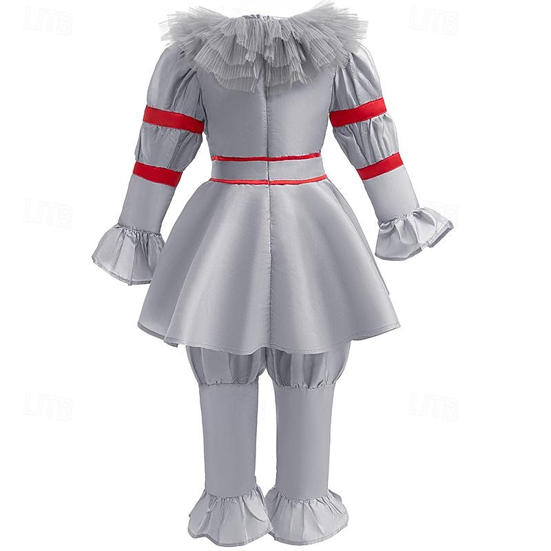 Clown Pennywise Halloween Dress Costume It Carnival Costume Scary Costume Kid's Girls' Carnival Performance Easy Halloween Costumes Dress Up4