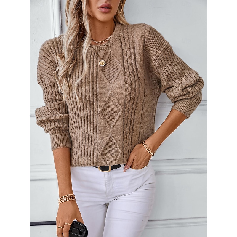 Women's Sweater Work Stylish Modern Long Sleeve Black Fall Winter