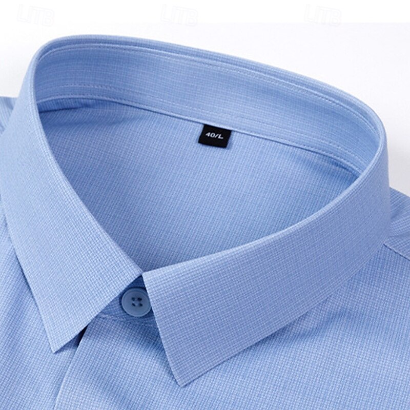 Men's Shirt Dress Shirt Button Up Shirt Plain Wedding Daily Blue Sky Blue Gray Short Sleeve Turndown Summer Clothing Apparel4