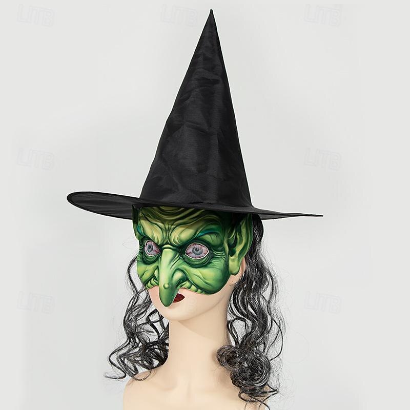 Witch Costume Accessory Sets Hat Mask Adults' Women's Scary Costume Halloween Carnival Easy Carnival Costume for Walpurgis Night4