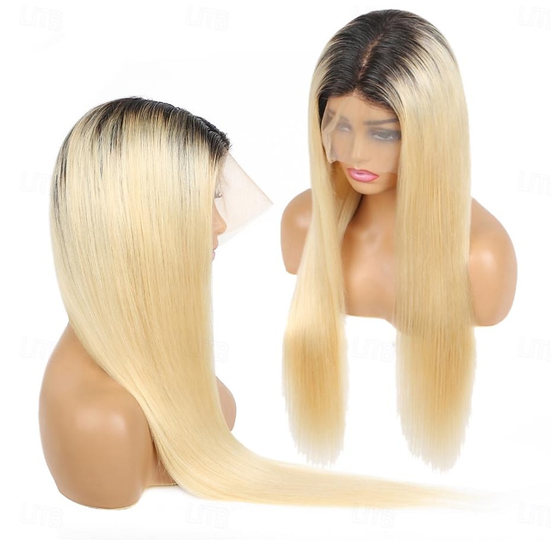 Remy Human Hair 13x4 Lace Front Wig Free Part Malaysian Hair Straight Blonde Multi-color Wig 150% Density with Baby Hair Glueless Pre-Plucked For wigs for black women Long Human Hair Lace Wig4