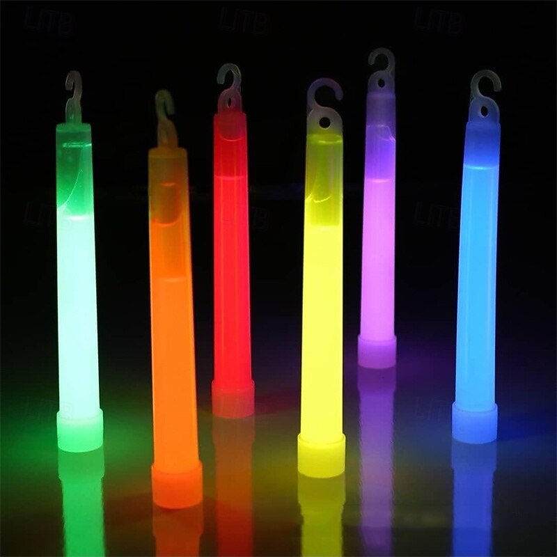 24 PCS Ultra Bright 6 Inch Glow Sticks - Emergency Bright Chem Glow Sticks with 12 Hour Duration - Camping, Hiking Glow Stick Lights - for Parties and Kids Activities - Blackout Or Storm Ready Use2