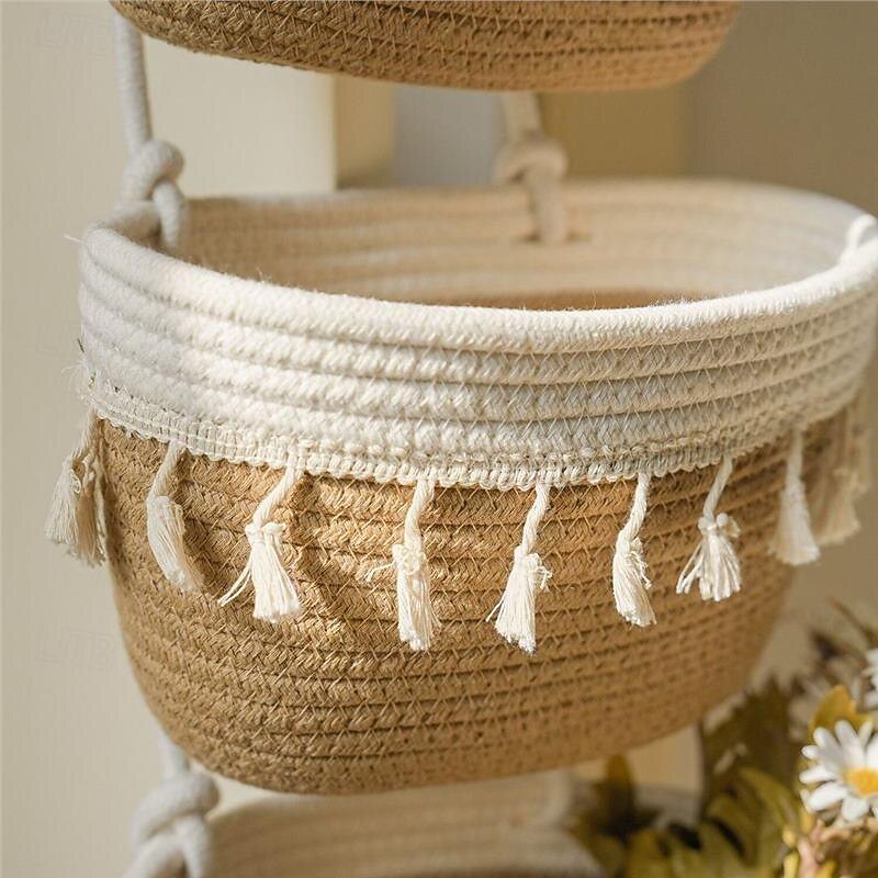 Three-layer Hanging Basket Cosmetics Storage Basket Home Wall-mounted Cute Storage Basket4