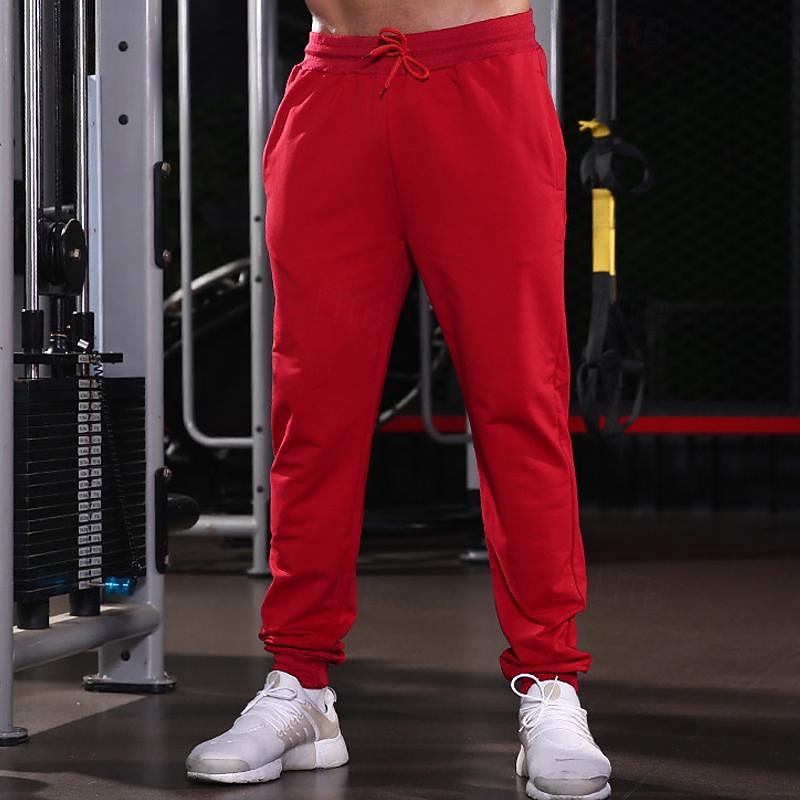 Men's Sweatpants Running Pants Track Pants Pocket Drawstring Elastic Waistband Pants / Trousers Outdoor Sports & Outdoor Athletic Fall Cotton Breathable Soft Marathon Running Workout Tailored Fit