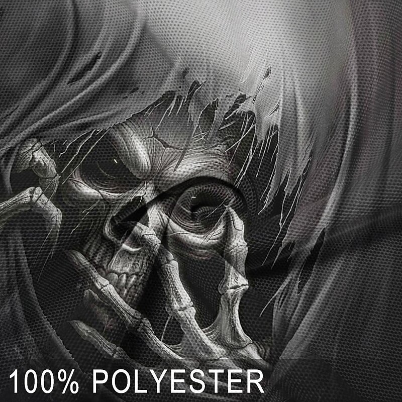 Day of the Dead Men's Skull Polo Shirts Golf Shirt Short Sleeve Polo Shirts V Neck Horror Streetwear Festival Wear Party Outfits 3D Print Spring & Summer Black3