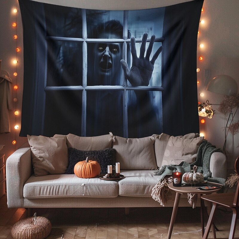 Halloween Decorations Scary Ghost Hanging Tapestry Wall Art Large Tapestry Mural Decor Photograph Backdrop Blanket Curtain Home Bedroom Living Room Decoration 7