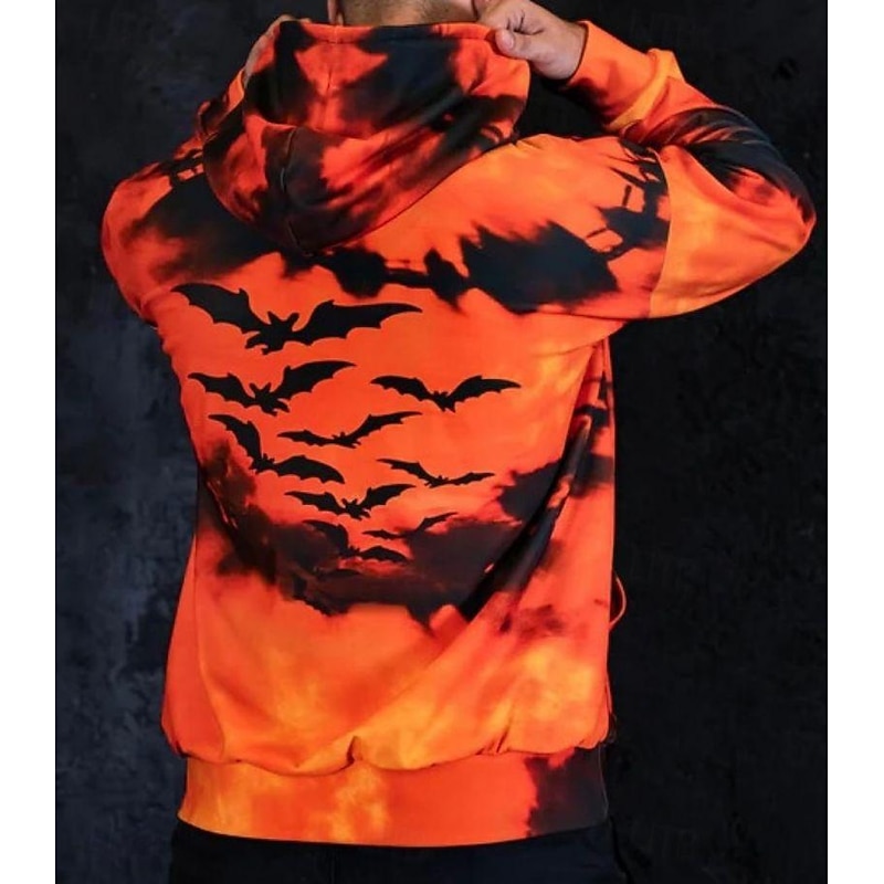 Pumpkin Skull Skeleton Hoodie For Men's Unisex Adults' Halloween Carnival 3D Print Party4