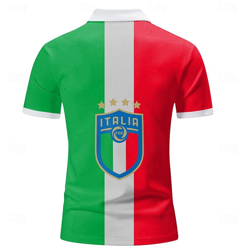 Men's Veterans Patriotic Zip Polo Shirts Golf Shirt Short Sleeve Polo Shirts Collared Shirts Casual Streetwear Vacation Wear Party Outfits 3D Print Quarter Zip Polo White Army Green Red2