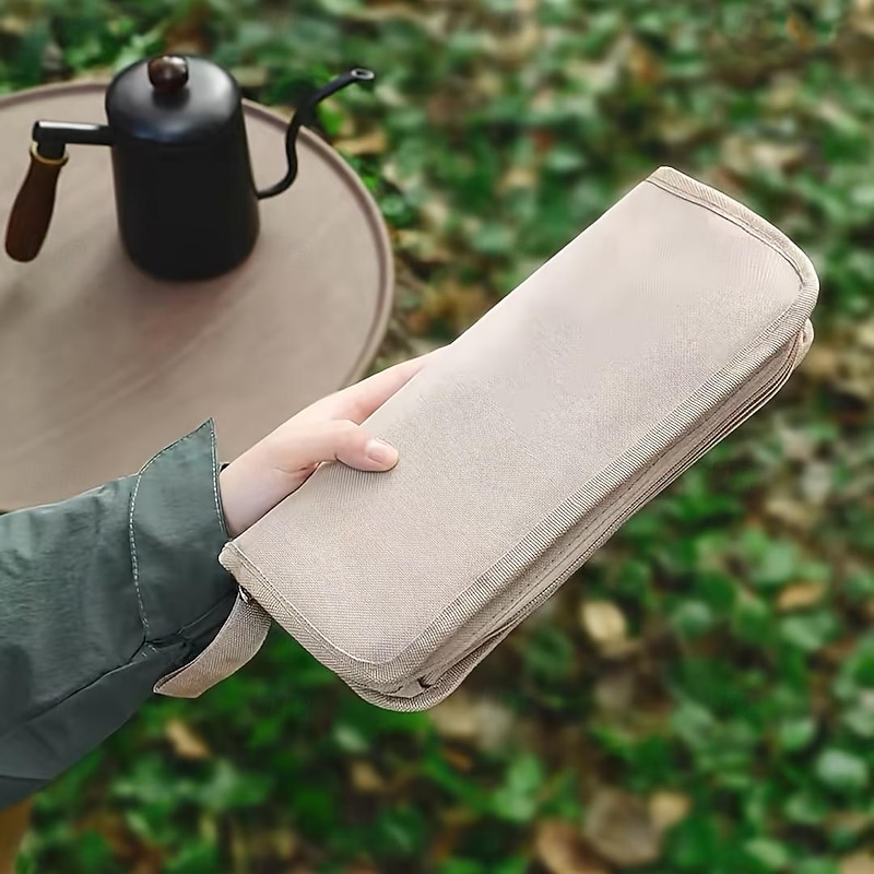 Compact Square Iron Folding Stool Collapsible Stool Adjustable Zipper Portable, Lightweight, and Durable for Outdoor Camping, Fishing, and Backpacking - Easy to Carry and Store3